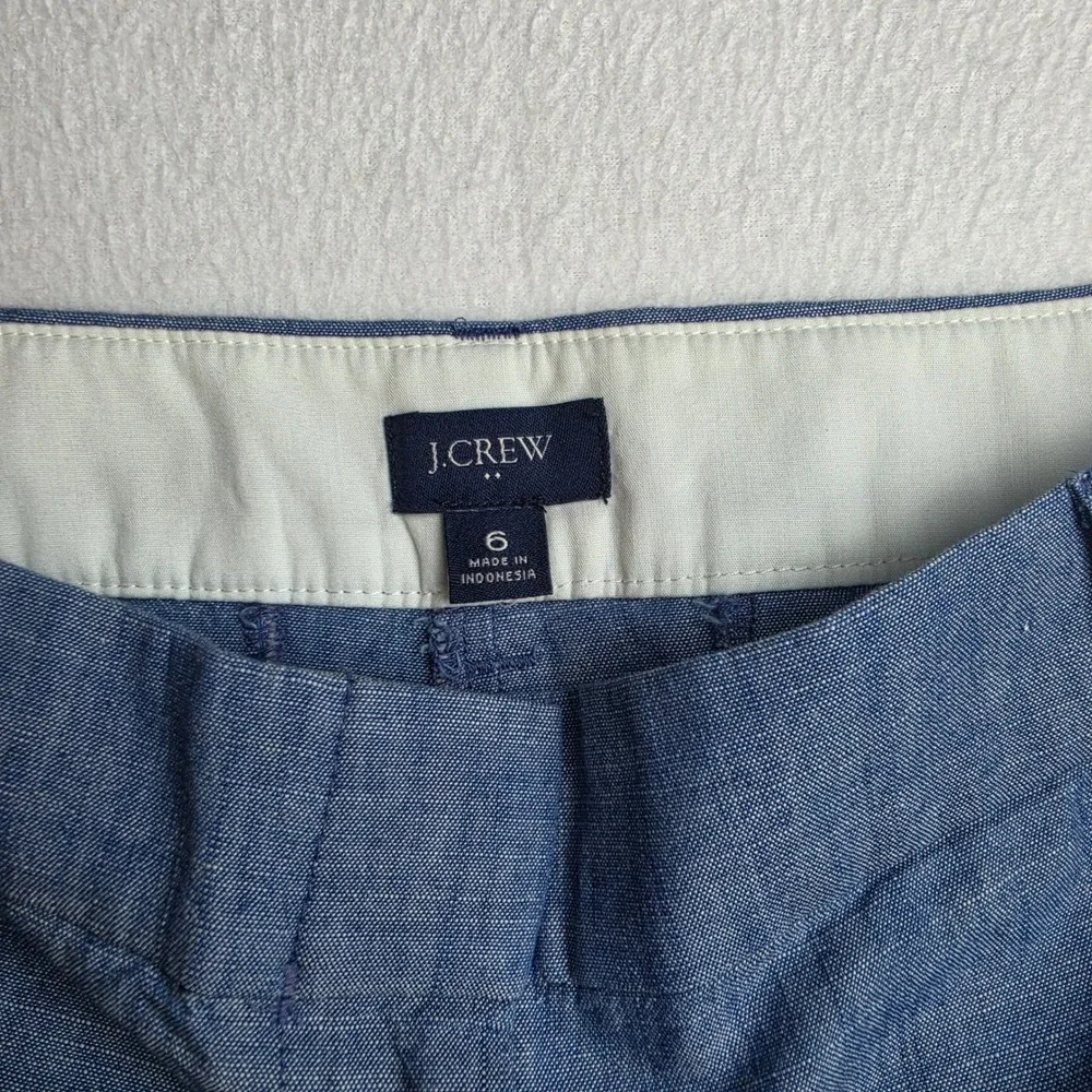 J. Crew Womens 5 Inch Classic Chambray Shorts Blue Cotton AY431 Size 6